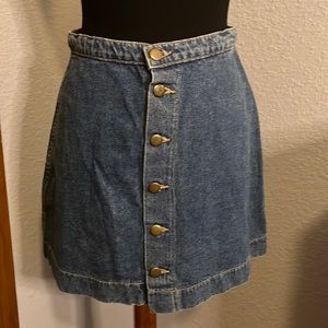 American Apparel Button Front Denim Skirt
